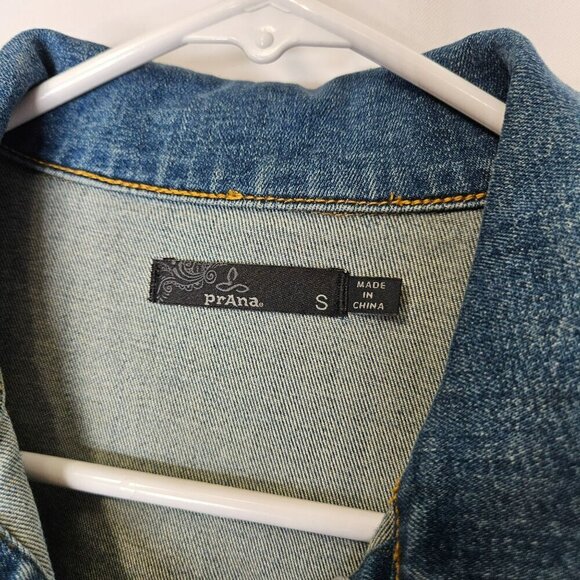PrAna Women's Denim Jacket Button up Classic Jean‎ Size S - Picture 5 of 9
